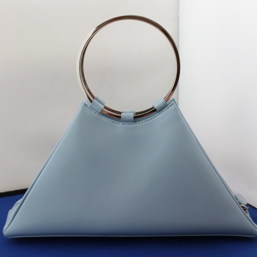 Triangular wristlet in light blue